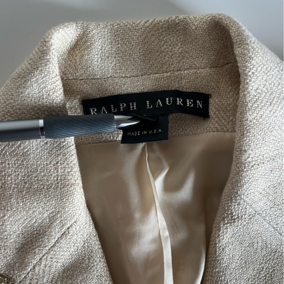 NWOT Ralph Lauren Black Label Gold Linen Blazer Suit Jacket - Picture 4 of 13